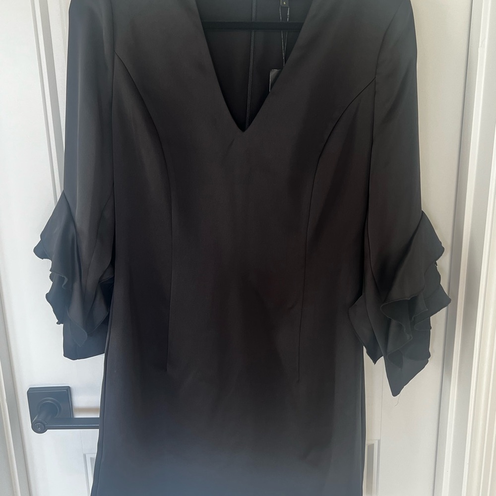 Ramy Brook Black Dress with Ruffle Sleeves